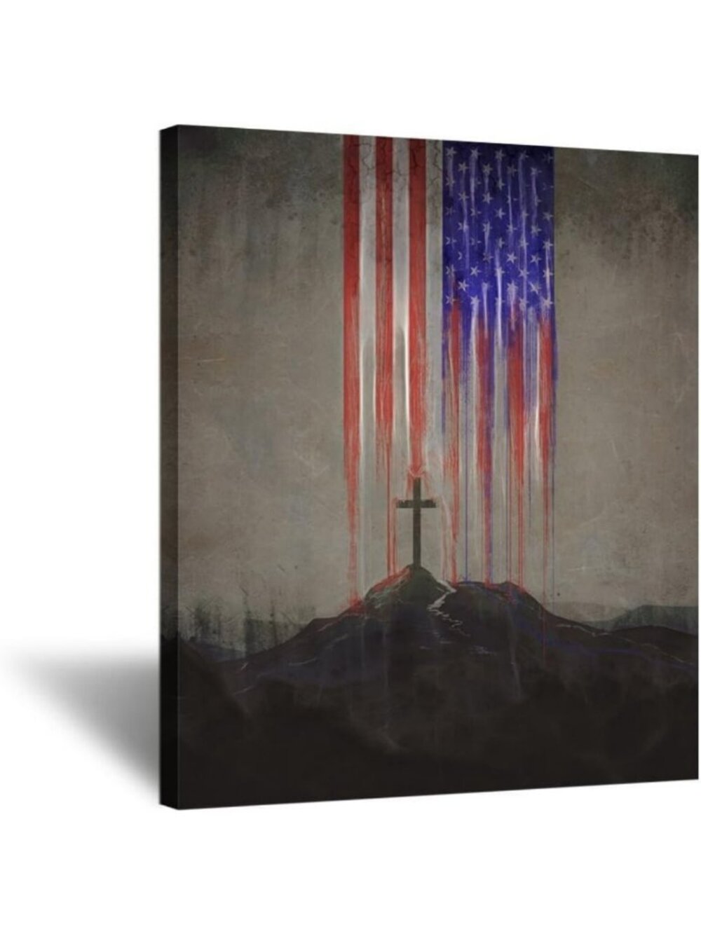 Modern Christian Cross Canvas Art | Vintage Wall Decor | Ready to Hang 20x24